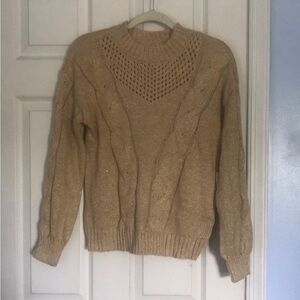 NWT LC Lauren Conrad Women’s Cable Knit Texture Sweater (Light Harvest Heather)
